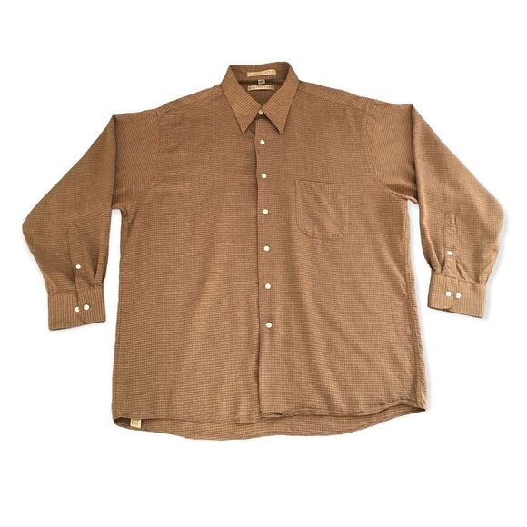 🔃Geoffrey Beene Button Down Brown Dress Shirt - Picture 1 of 6